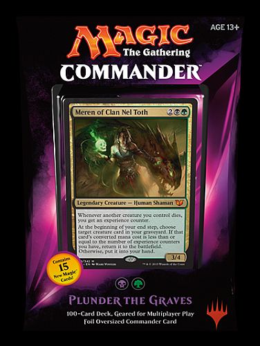 Magic Commander 2015  Edh  Multiplayer Deck Sort-  195 184  : Plunder The Graves 100 Kort 15 Nye Kort