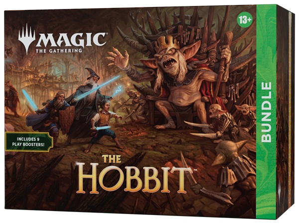 Magic: The Gathering The Hobbit Bundle  Fat Pack    Play Boosters  Terning  Promokort  30 Lande  15 Foil