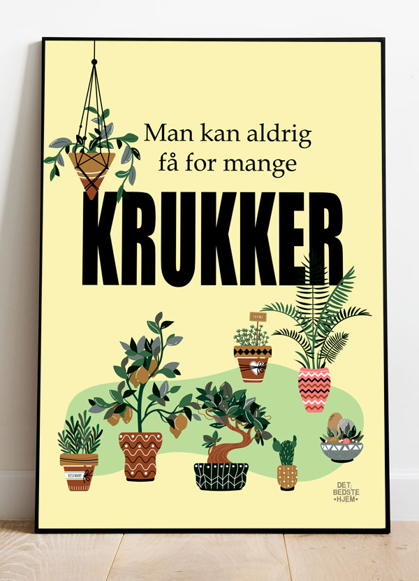 Man Kan Aldrig Få For Mange Krukker – A4 Plakat til Hjemmet