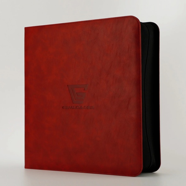 Mappe Gemloader Premium  -pocket Graded Card Ring Binder  Ringbind : Red  Holder 28 Kort   Slabs