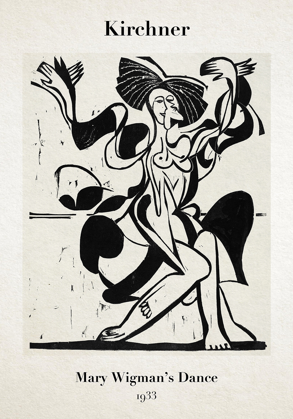 Mary Wigman Dans Plakat – Sort/hvid Kunsttryk til Hjemmet