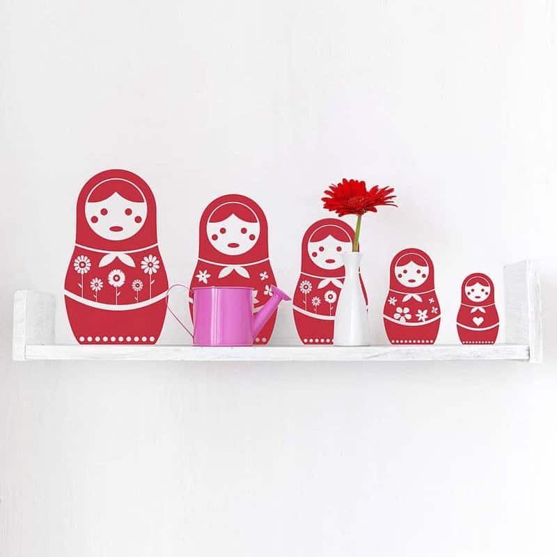 Matrjosjka Russiske Dukker Wallsticker