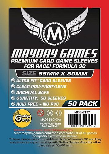 Mayday Games Race! Kortlommer Premium 55x80mm 50 stk.