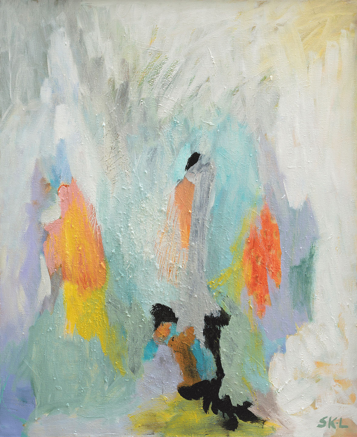 Abstrakt Kunsttryk "Møder Mennesker" af Svend Kindt-Larsen