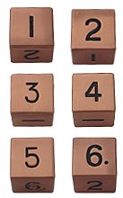Metallic Dice Terninges 195 166        -sidet  D6  Antique Copper