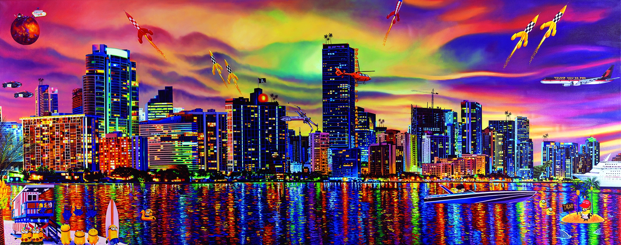 Energisk Miami Spice Pop Art Kunsttryk til Væggen