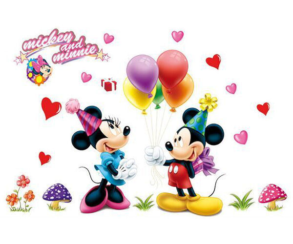 Mickey & Minnie Vægklistermærke til Børneværelse – Udsalg!