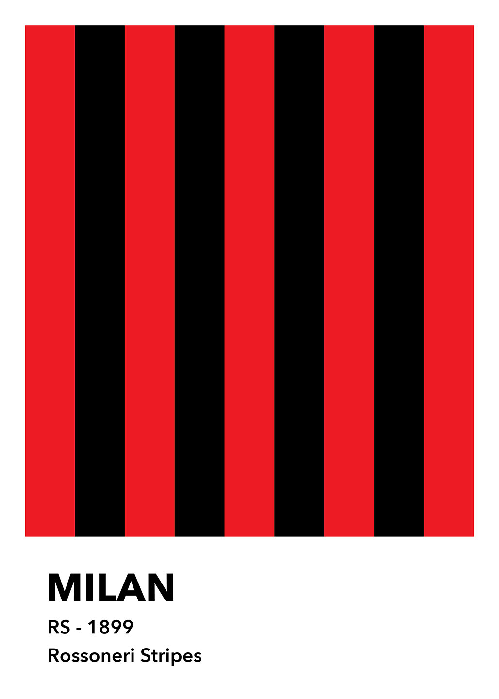 Milan Rossoneri Stripes – Unik Kunst til AC Milan Fans