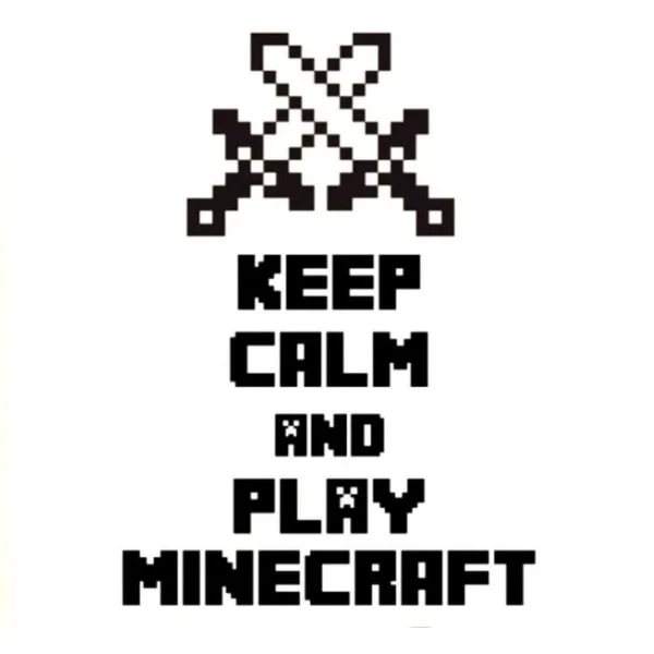 Minecraft Vægklistermærke – Hold Ro og Spil Minecraft