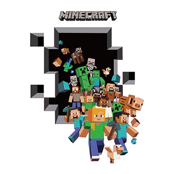 Minecraft 3D Vægklistermærke til Drengeværelset