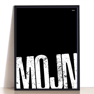 Mojn Plakat i Sort – Unik Vægkunst til Dit Hjem!