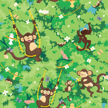 Illux Kids Monkeys – Farverig Kunst til Børneværelset