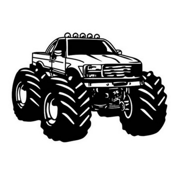 Monstertruck Vægklistermærke med Mega Hjul - Fantastisk!