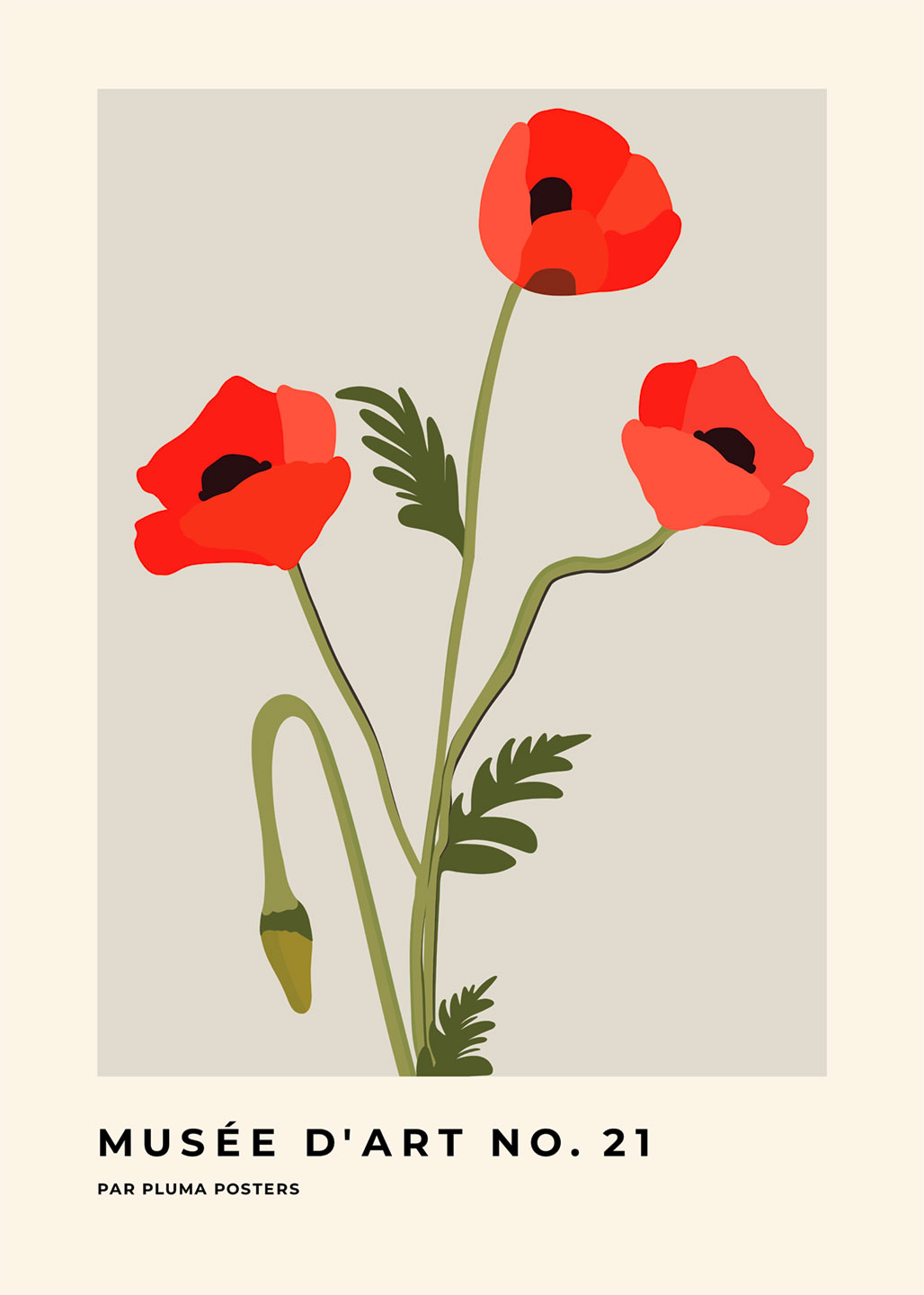 Grafisk Plakat med Blomsterdesign - Naturens Skønhed