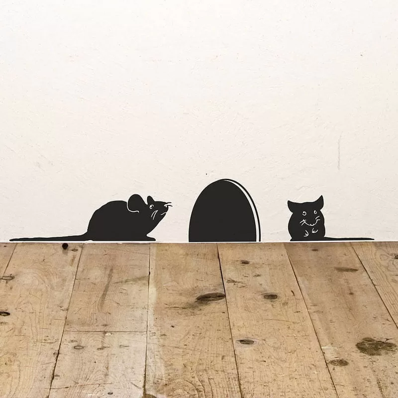 Mus Ved Musehul Wallsticker