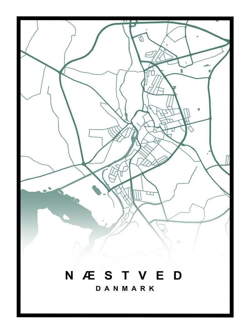 Næstved Kortplakat - En perfekt gave til byens entusiaster!