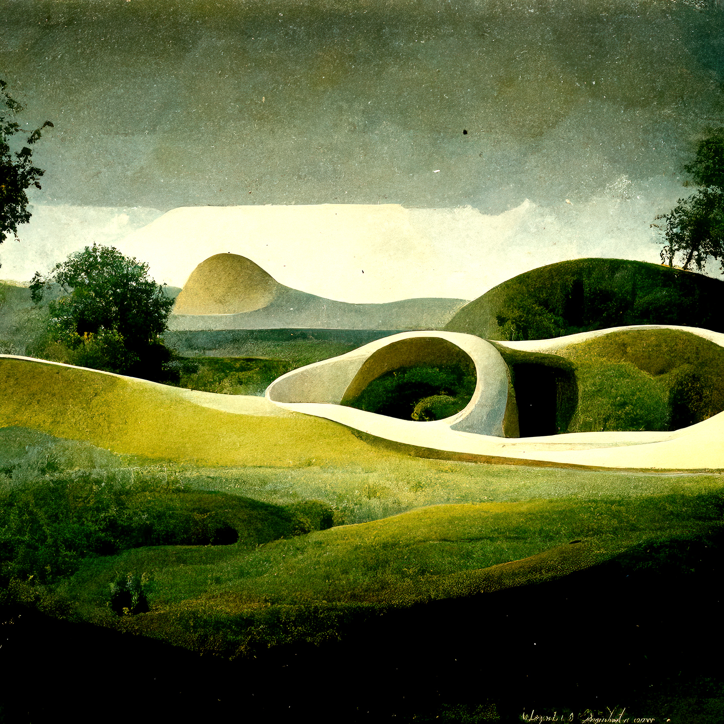 Naturligt Landskab Kunsttryk af Yoma Emptylands