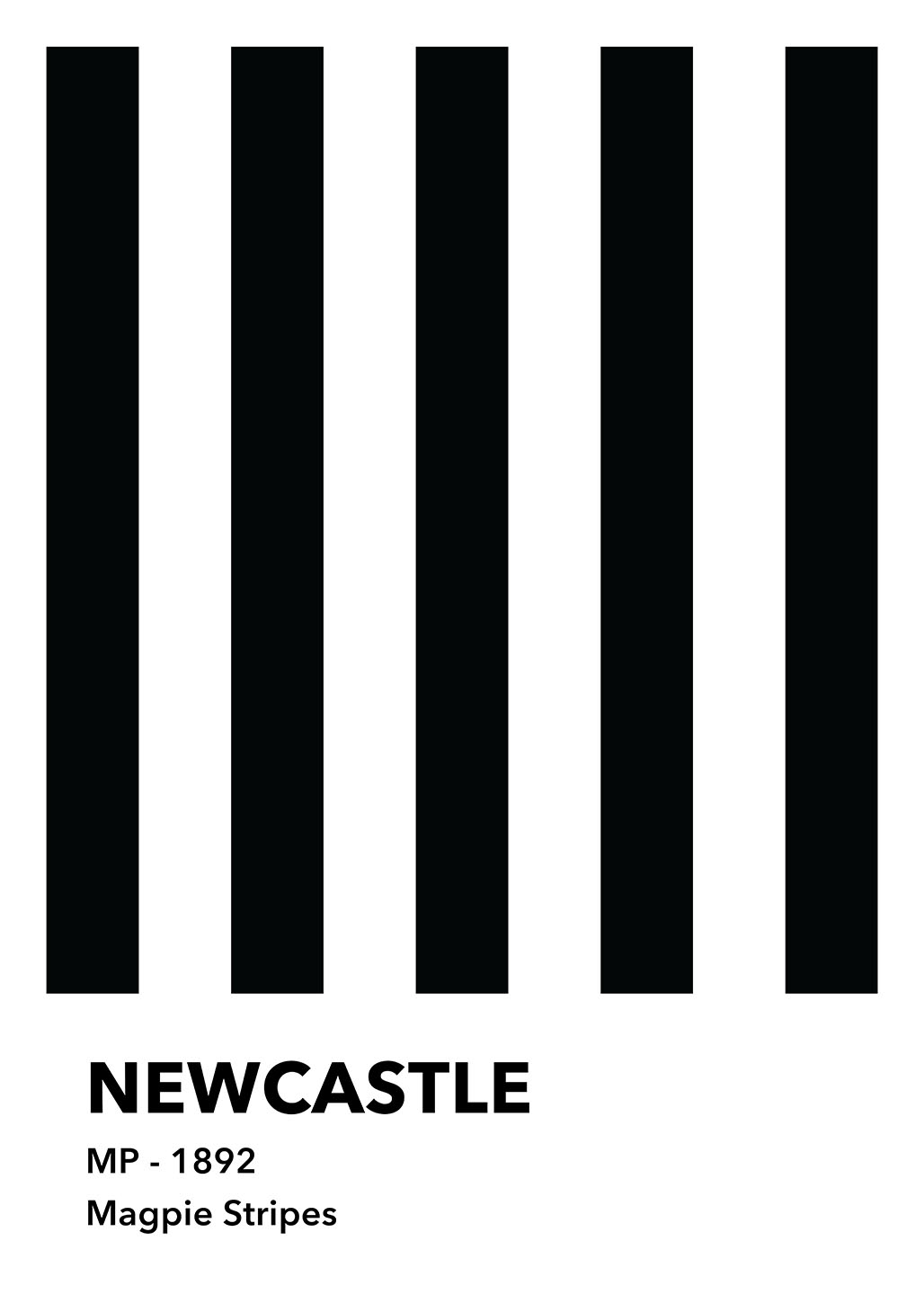 Newcastle Magpie Stripes – Plakat til Fodboldfans