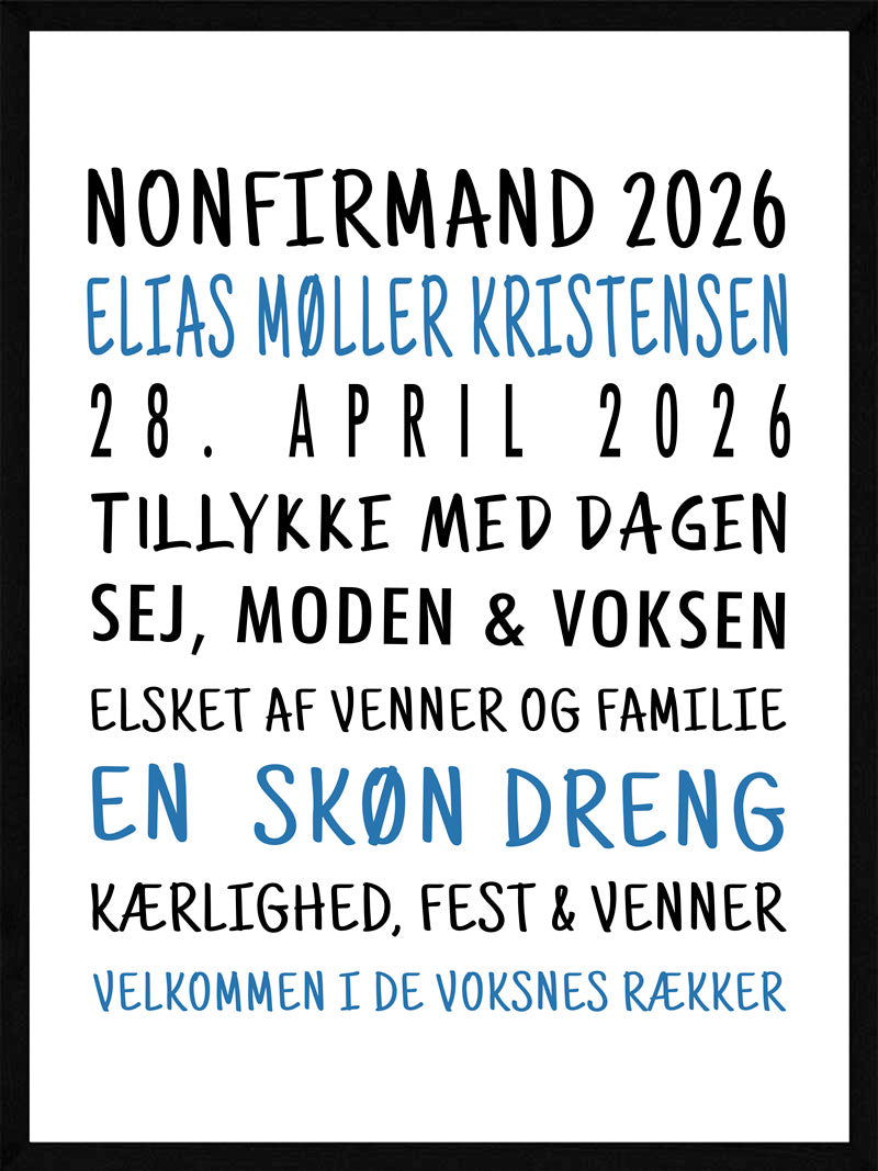 Nonfirmand Plakat Dreng Version