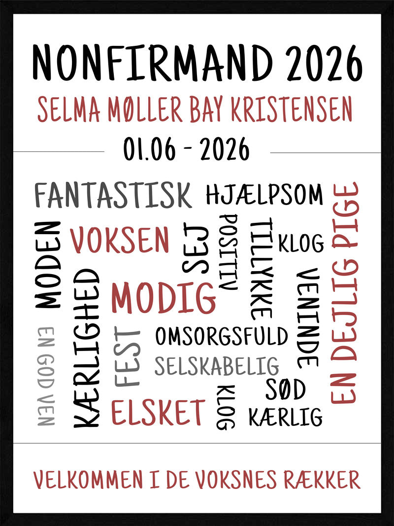 Nonfirmand Plakat Pige