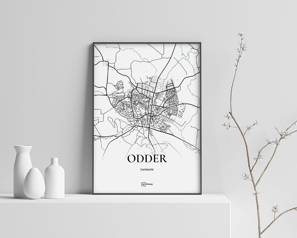 Odder Bykort Plakat - Minimalistisk Design til Dit Hjem