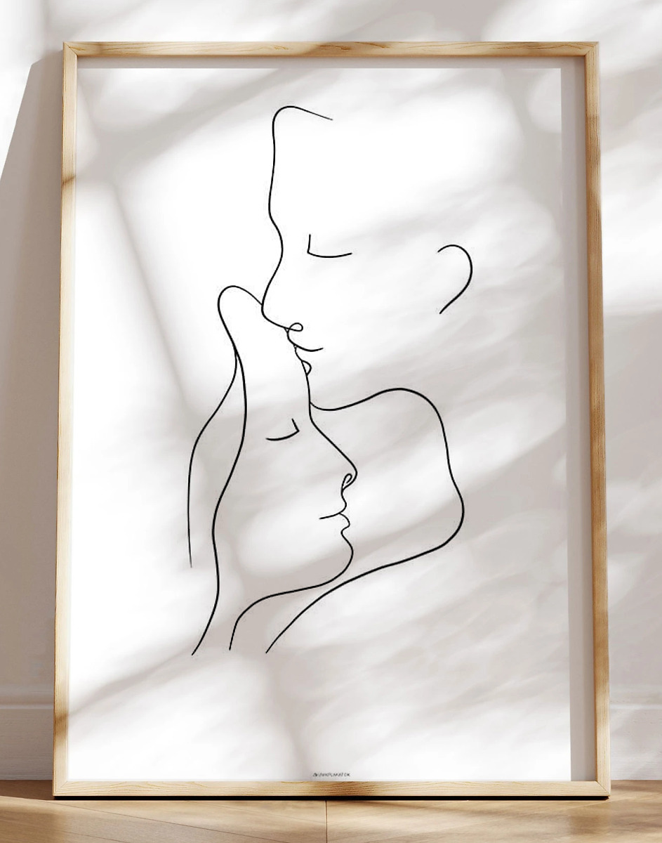 One Line Drawing Caress Plakat