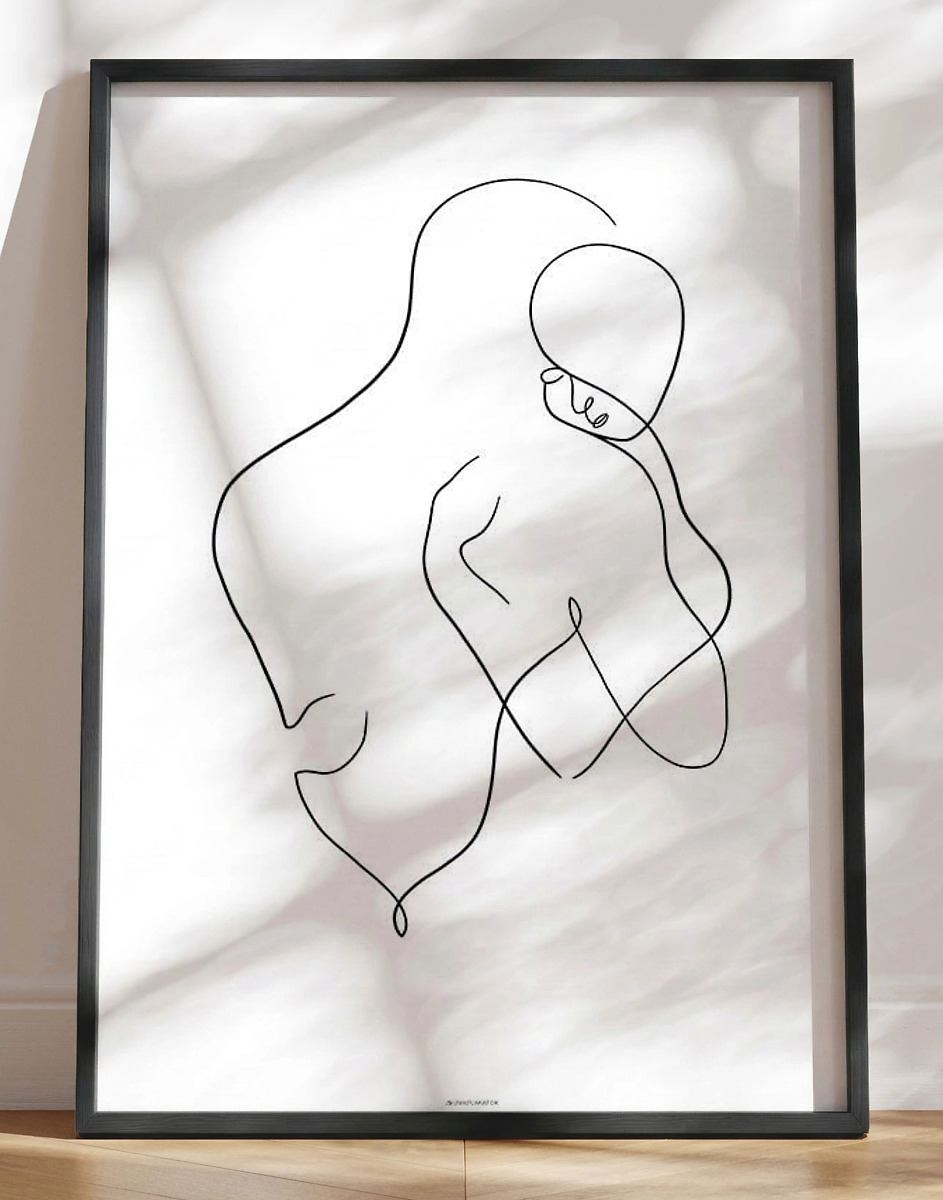 One Line Drawing Hug      Plakat