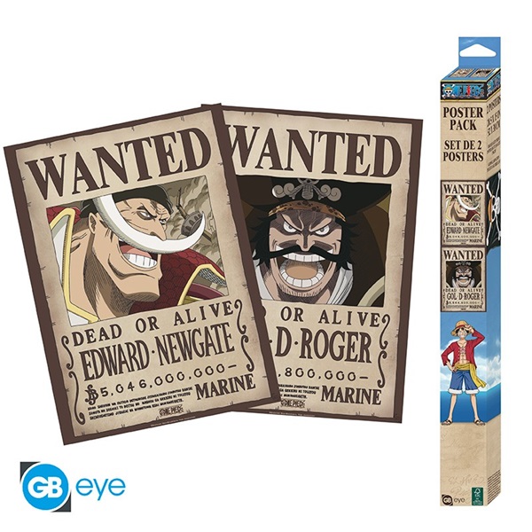 One Piece Wanted Roger Whitebeard Chibi Posters Set