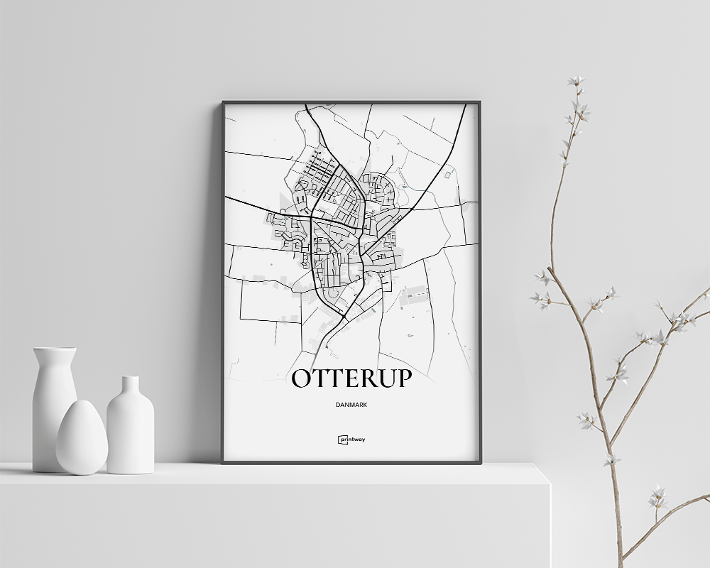 Otterup Bykort Plakat – Minimalistisk Elegance til Dit Hjem