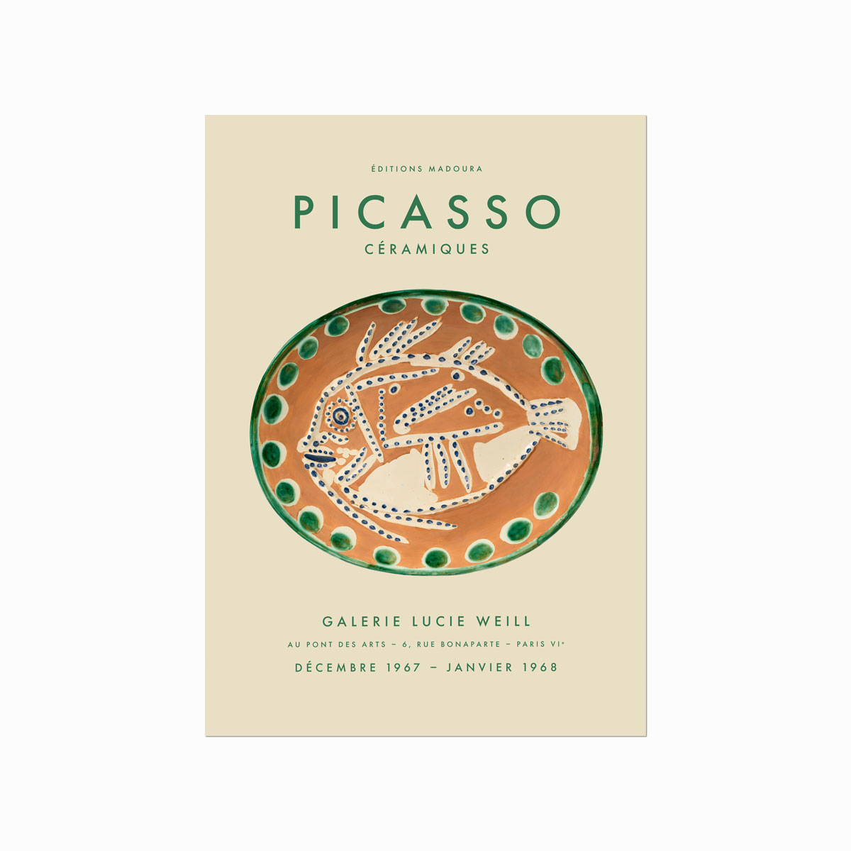 Pablo Picasso Plakat  Poisson Fond Roux