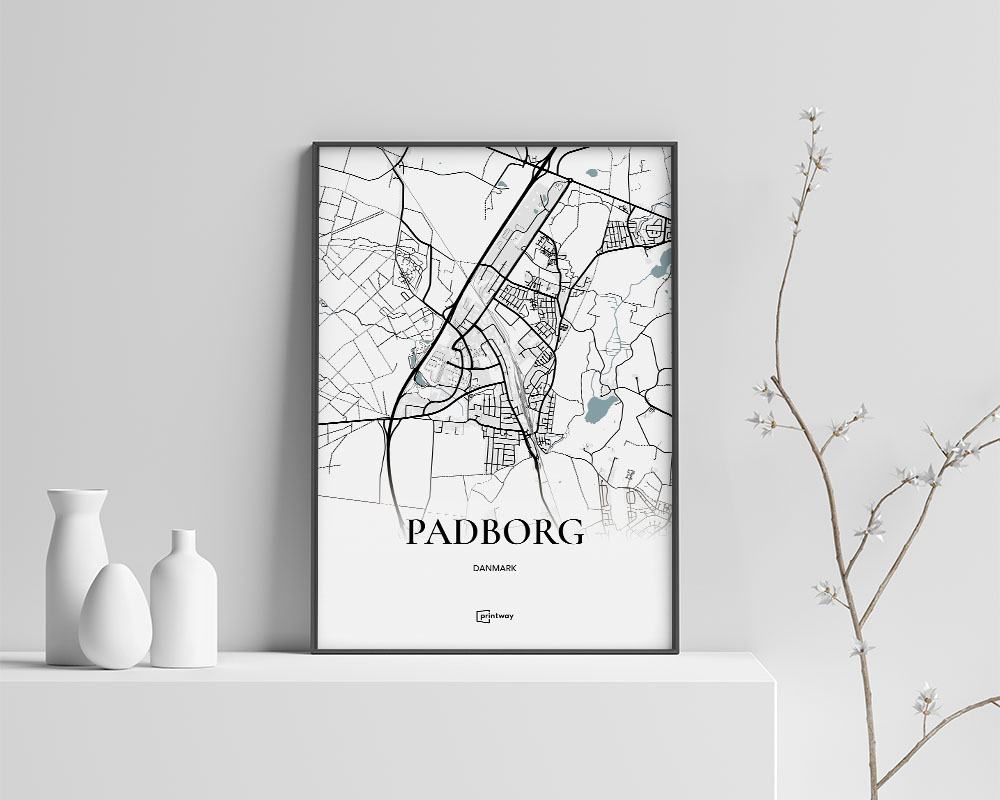 Padborg Bykort Plakat – Minimalistisk Design A4
