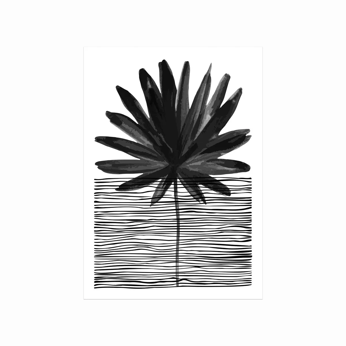 Palm 01 Plakat – Elegant Sort/Hvid Kunst til Dit Hjem