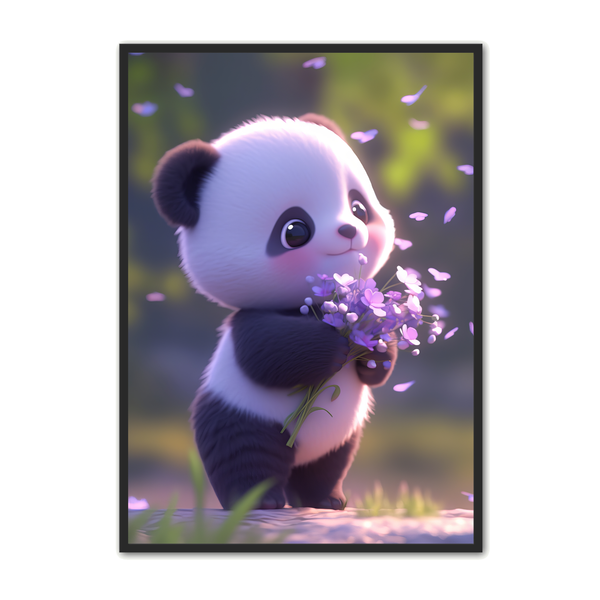 Farverig Panda Plakat til Børneværelset – Fantasi og Leg!
