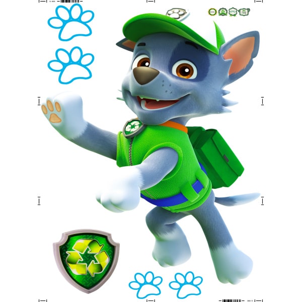 Paw Patrol Vægklistermærke: Rocky til Drengeværelse 90x60cm