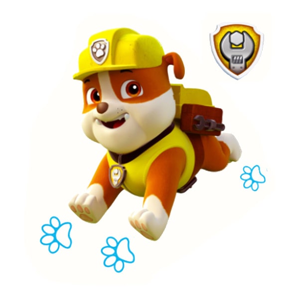 Paw Patrol Rubble Vægsdekoration – Farverig Wallsticker