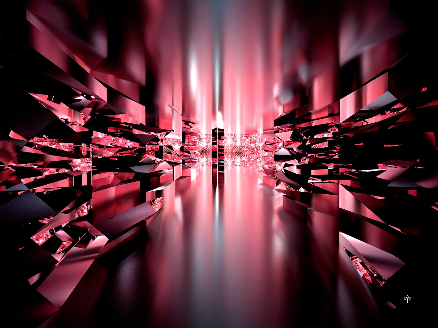 Unik Kunstplakat "Pink Corridor" af Thor Winddelboe