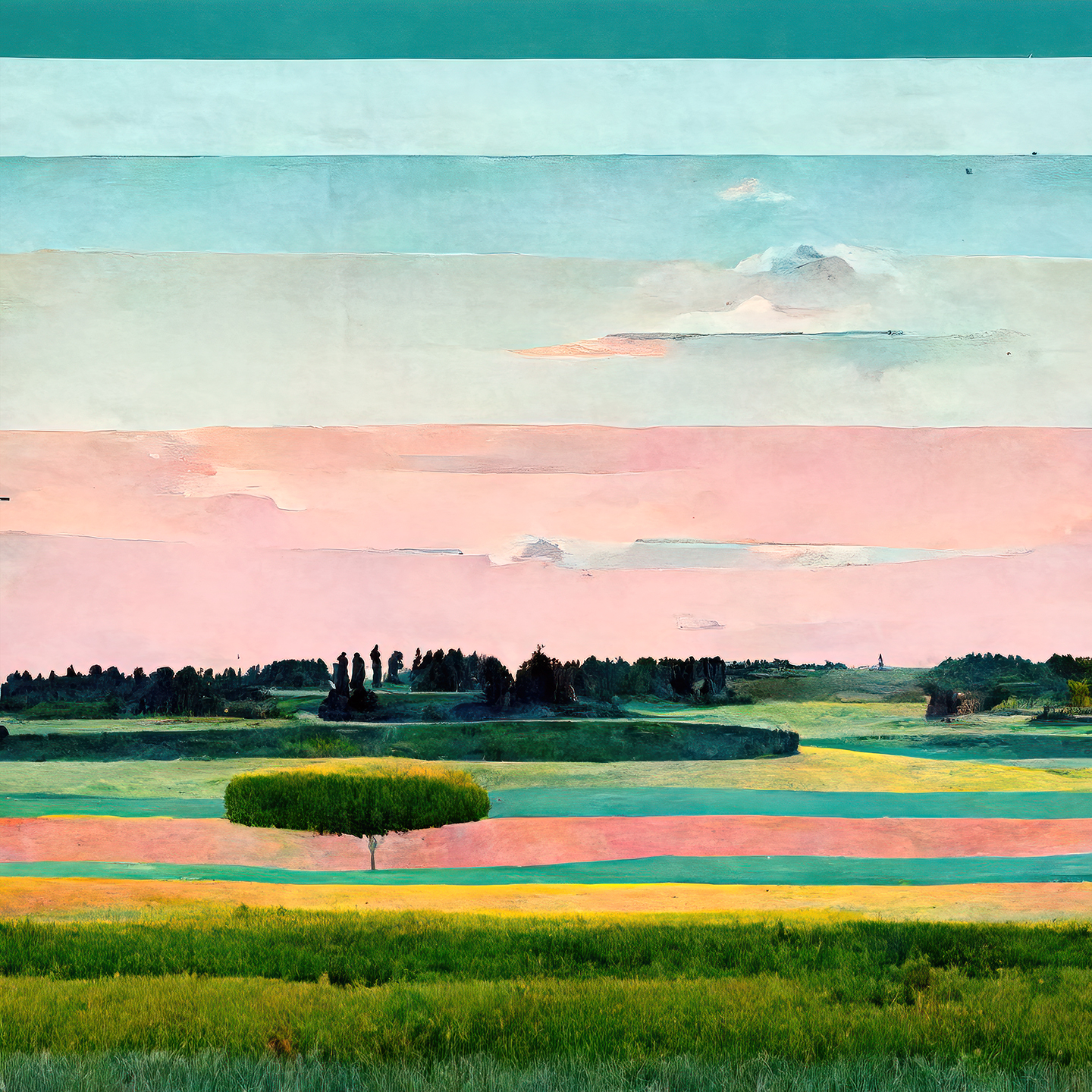 Unikt Pink Sommer Kunsttryk fra Yoma Emptylands