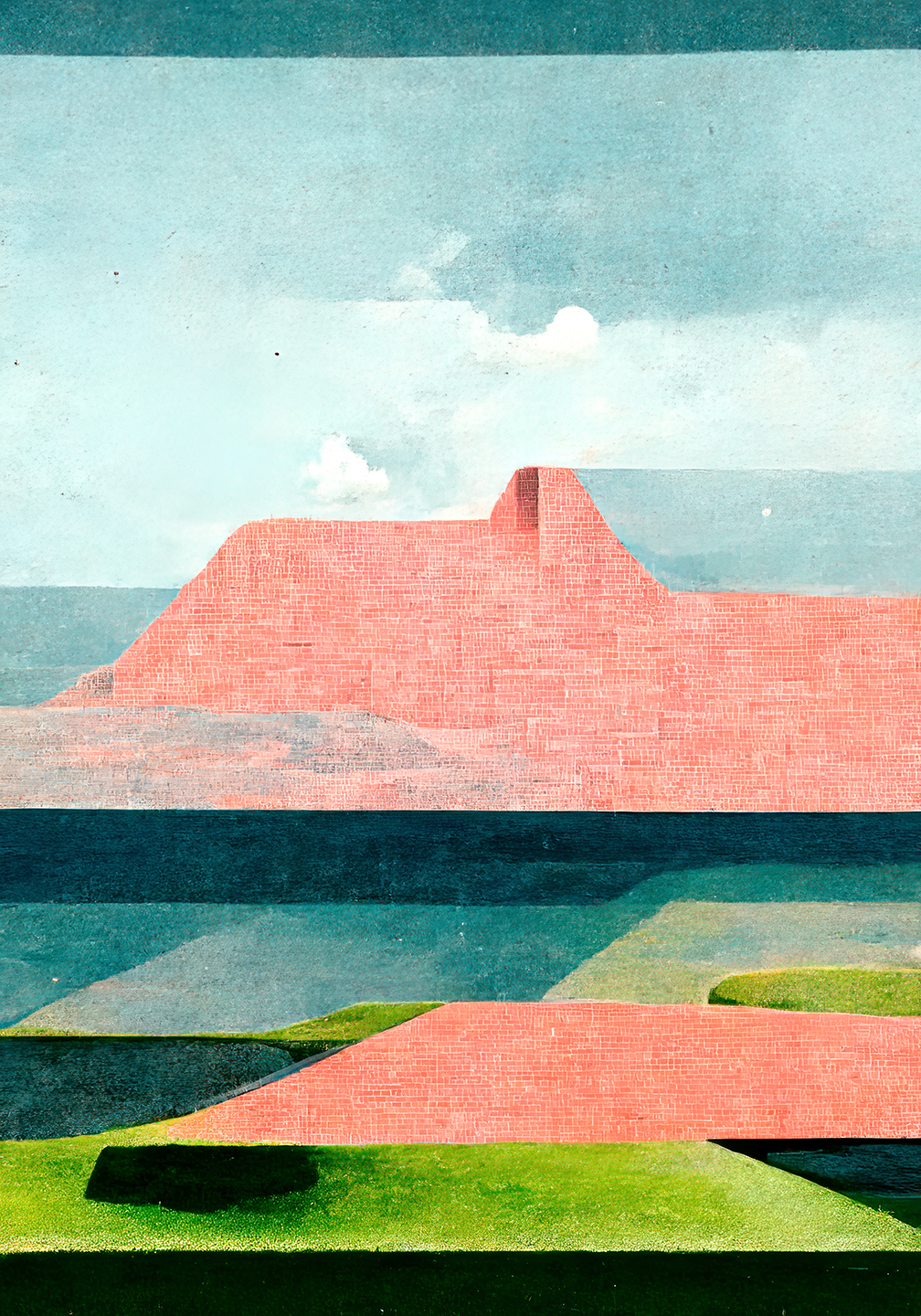 Pink Sommer Havkyst Plakat – Skab Sommerstemning Hjemme