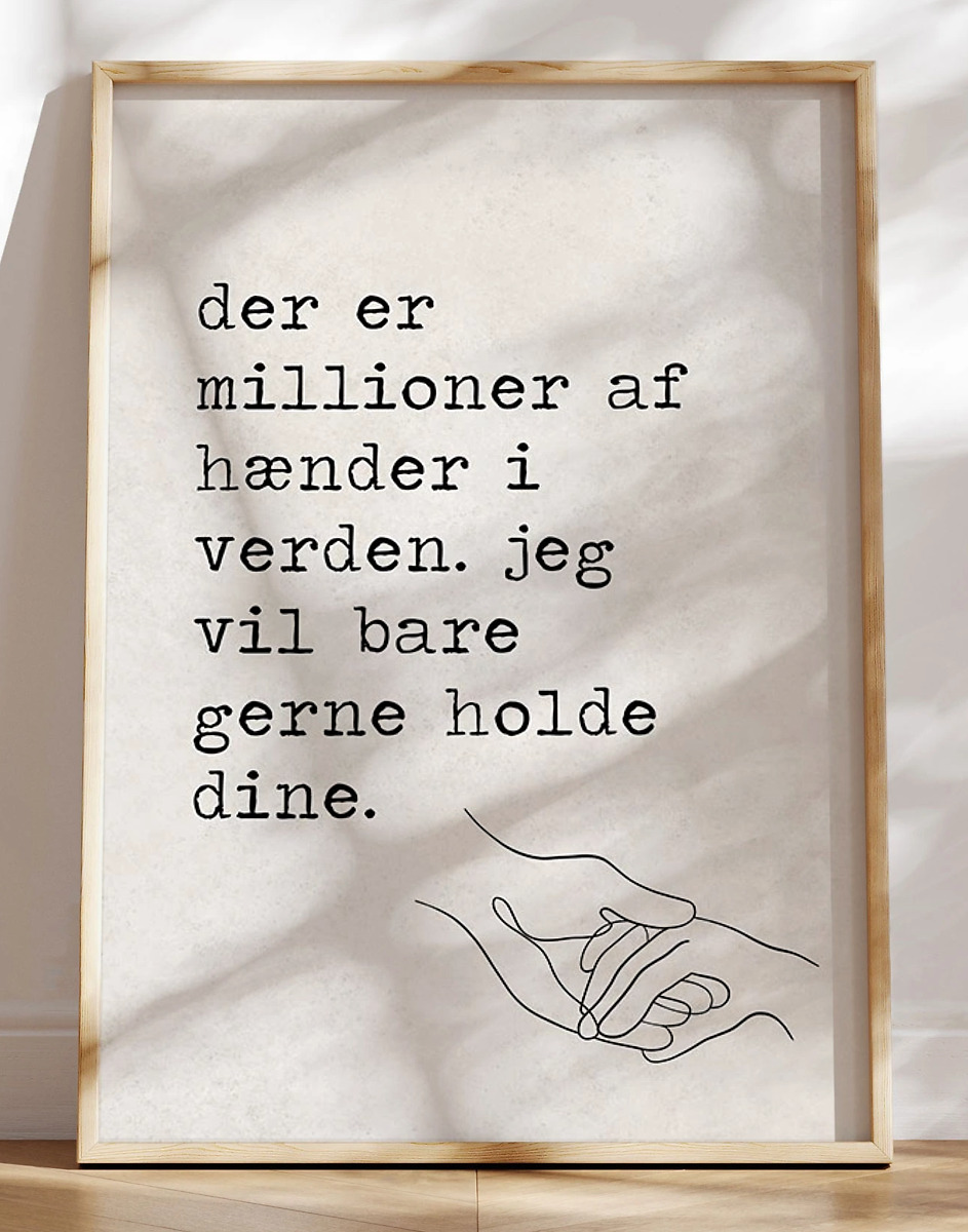 Plakat Med Fint Citat   Kærlighed Millioner   Hænder