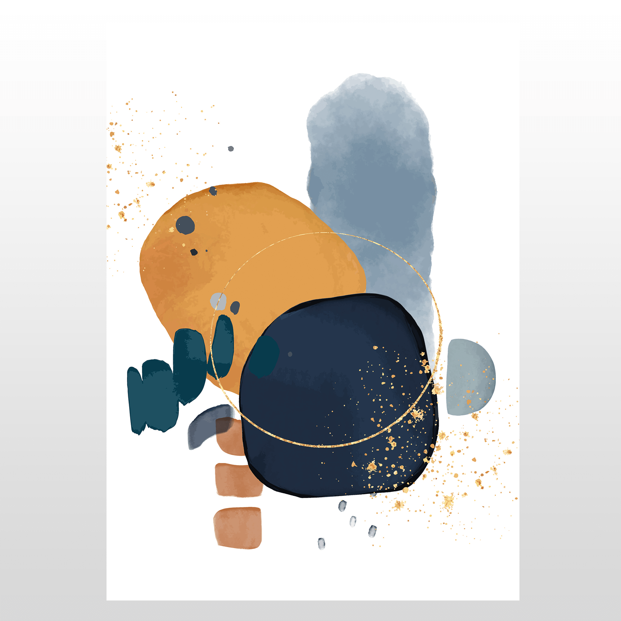 Abstrakt Blå Vægplakat 50 x 70 cm – Fantastisk Tilbud!
