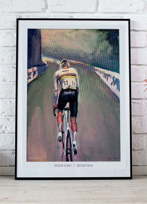 Pogacar – Giro dell'Emilia Plakat A4 – Cykelkunst til hjemmet