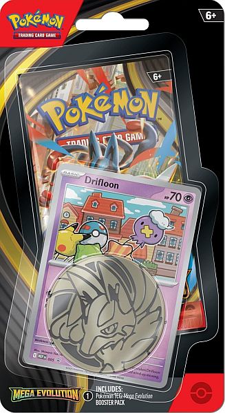 Pokemon Blister Pack  -pack Checklane Blister:   Mega Evolution: Base Set Booster Pakke   Drifloon Black Star Promo   Pokemon   195 184