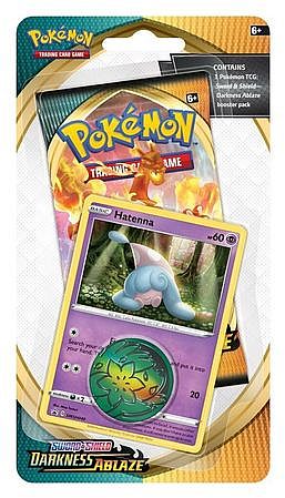 Pokemon Blister Pack  -pack Checklane Blister:   Sword   Shield: Darkness Ablaze Booster Pakke   Hatenna Black Star Promo   Pokemon   195 184