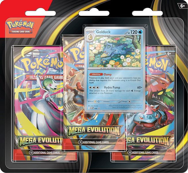 Pokemon Blister Pack  -pack:   Mega Evolution: Base Set Booster Pakker   Golduck Black Star Promo