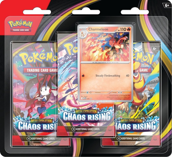 Pokemon Blister Pack  -pack:   Mega Evolution: Chaos Rising Booster Pakker   Charmeleon Black Star Promo