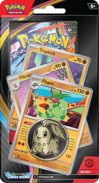 Pokemon Blister Pack  -pack Premium Checklane Blister:   Mega Evolution: Chaos Rising Booster Pakke   Flygon Line Promos     195 184