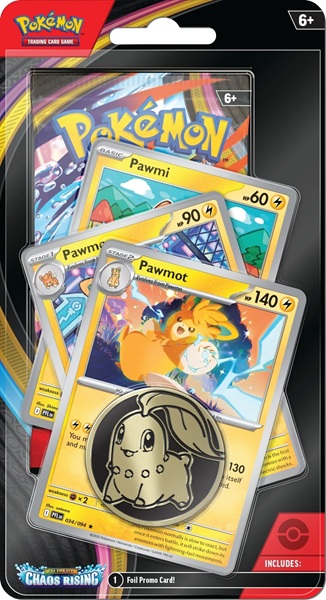 Pokemon Blister Pack  -pack Premium Checklane Blister:   Mega Evolution: Chaos Rising Booster Pakke   Pawmot Line Promos     195 184