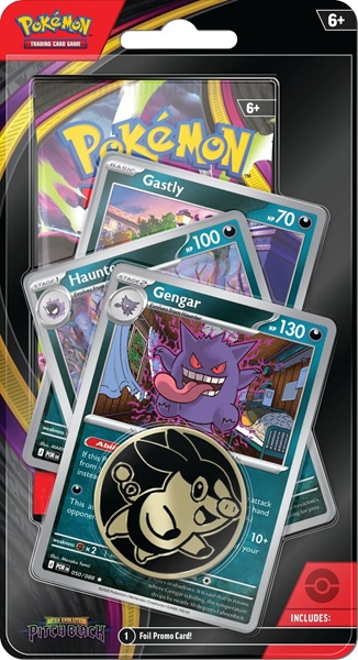 Pokemon Blister Pack  -pack Premium Checklane Blister:   Mega Evolution: Pitch Black Booster Pakke   Gengar Line Promos     195 184