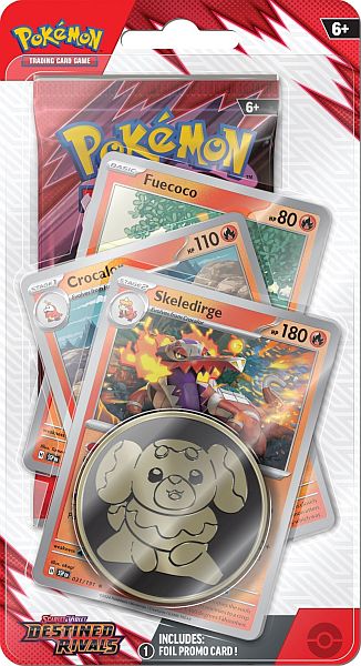 Pokemon Blister Pack  -pack Premium Checklane Blister:   Scarlet   Violet: Destined Rivals Booster Pakke   Skeledirge Line Promos     195 184