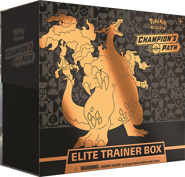 Pokemon Champion   Path Elite Trainer Box  Turneringsboks For Begyndere  10 Boosters  Promo Charizard     Mere
